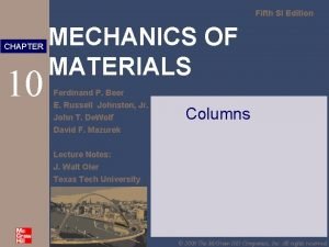 Mechanics of materials chapter 10 solutions