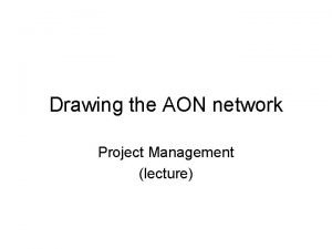 Draw the aon network for the construction activity