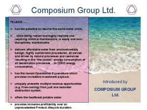 Composium Group Ltd TELESIS has the potential to