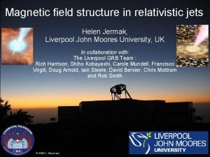 Magnetic field structure in relativistic jets Helen Jermak