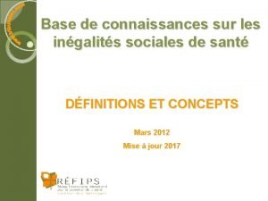 Base de connaissances sur les ingalits sociales de