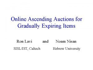 Gradually expiring items Gradually expiring items