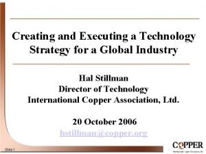 Creating and Executing a Technology Strategy for a