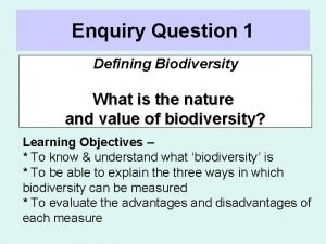 Genetic diversity and biodiversity