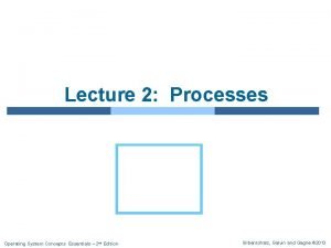 Lecture 2 Processes Operating System Concepts Essentials 2