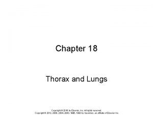 Chapter 18 Thorax and Lungs Copyright 2016 by