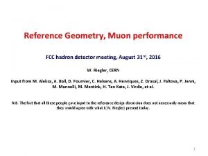 Reference Geometry Muon performance FCC hadron detector meeting