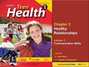 Chapter 3 Healthy Relationships Lesson 1 Communication Skills