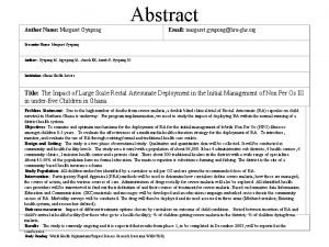 Abstract Author Name Margaret Gyapong Email margaret gyaponghrughs Abstract Author Name Margaret Gyapong Email margaret gyaponghrughs