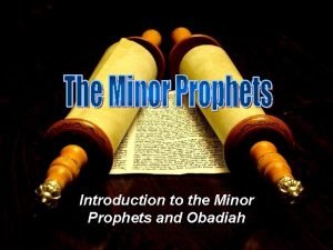 Minor prophets Minor prophets