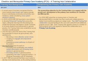 Cheshire and merseyside training hub Cheshire and merseyside training hub