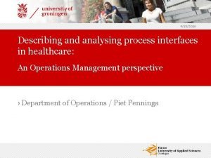 9152020 Describing and analysing process interfaces in healthcare