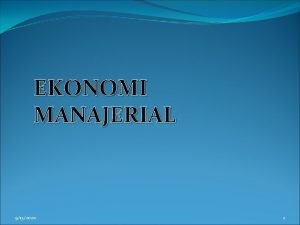 Definisi ekonomi manajerial