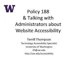 Policy 188 Talking with Administrators about Website Accessibility