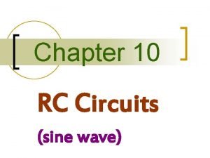 Sinusoidal response of rc circuit