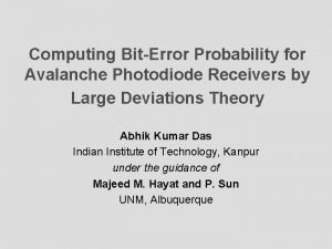 Computing BitError Probability for Avalanche Photodiode Receivers by