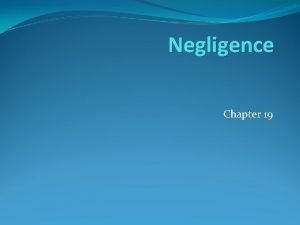 Negligence conclusion