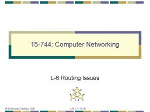 15 744 Computer Networking L6 Routing Issues Srinivasan