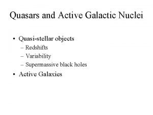 Quasars and Active Galactic Nuclei Quasistellar objects Redshifts