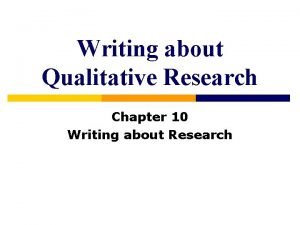 Findings of qualitative research