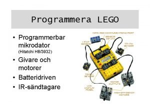 Programmera LEGO Programmerbar mikrodator Hitatchi H 83932 Givare