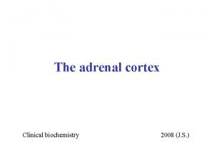 The adrenal cortex Clinical biochemistry 2008 J S