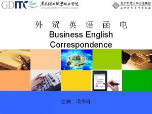 Business English Correspondence Content Structure Learning Goals Learning
