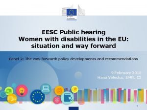 EESC Public hearing Women with disabilities in the