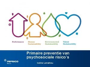 Primaire preventie van psychosociale risicos Iveline Lemahieu Een