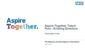 Aspire Together Talent Pool Existing Directors Nomination Pack