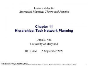 Automated planning theory and practice