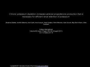 Chronic potassium depletion increases adrenal progesterone production that