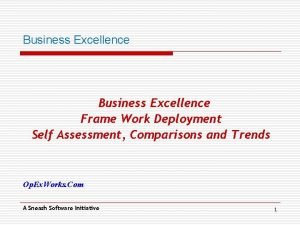 Business excellence assessment