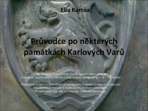 Elia Karra Prvodce po nkterch pamtkch Karlovch Var