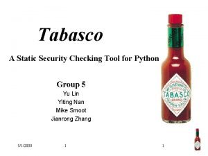 Tabasco A Static Security Checking Tool for Python