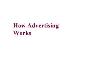 Facet model of advertising
