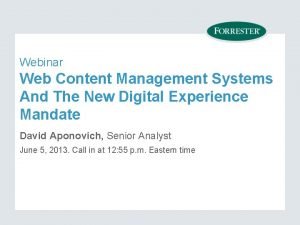 Forrester web content management