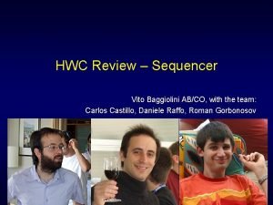 HWC Review Sequencer Vito Baggiolini ABCO with the