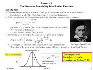 Gaussian probability distribution function Gaussian probability distribution function