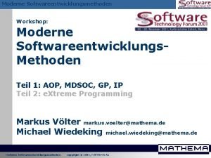 Moderne softwareentwicklungsmethoden