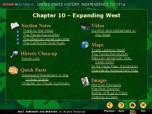 Chapter 10 Expanding West Section Notes Trails to