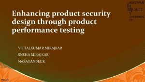 Product performance testing