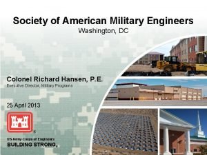 Society of American Military Engineers Washington DC Colonel