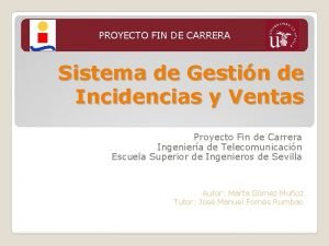 PROYECTO FIN DE CARRERA Sistema de Gestin de