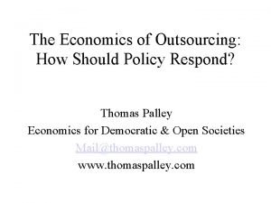 Outsourcing in economics