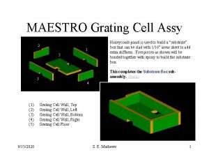 MAESTRO Grating Cell Assy 2 1 5 Honeycomb