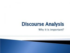 What is discourse analysis