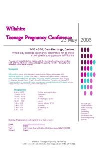 Wiltshire Teenage Pregnancy Conference 23 May 2006 9