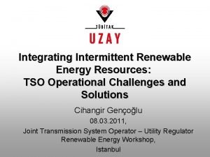 Integrating Intermittent Renewable Energy Resources TSO Operational Challenges