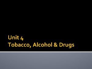Unit 4 Tobacco Alcohol Drugs Tobacco Health Risks